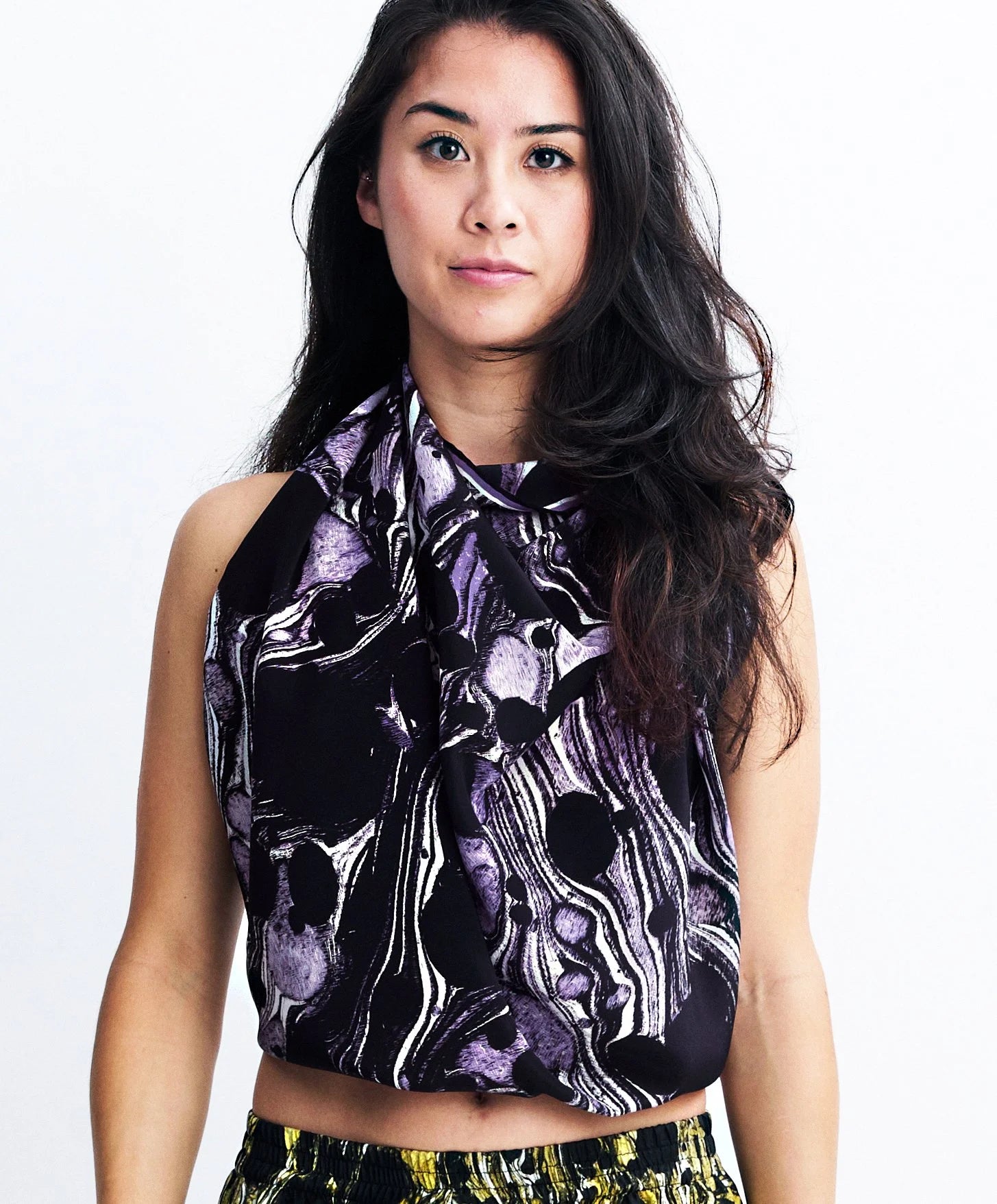 purple trippy venetian silk scarf