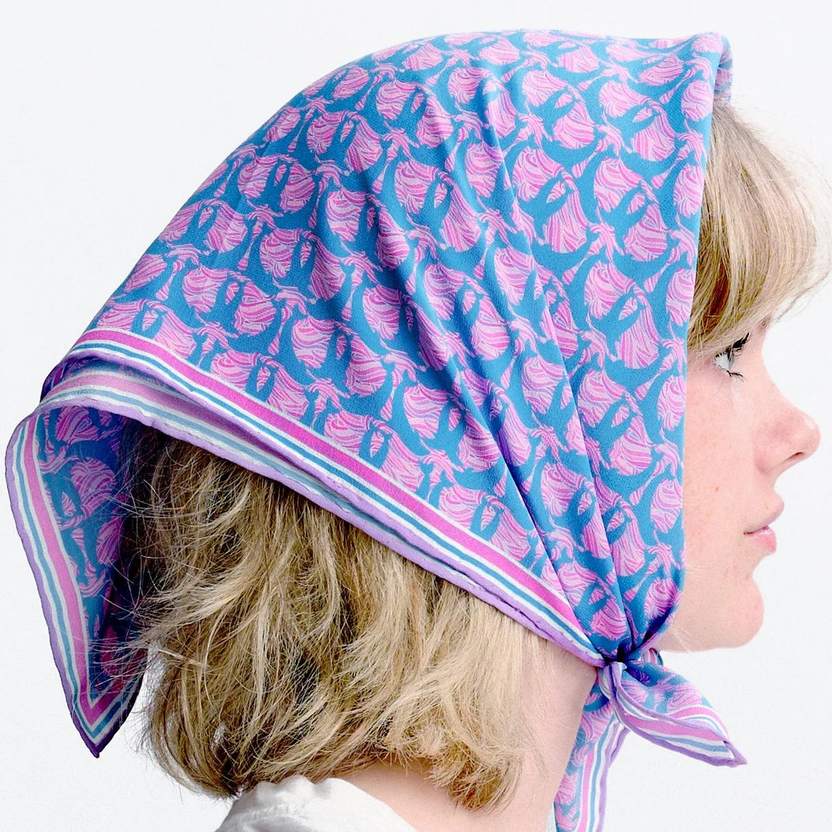 disco dolphins sapphire silk scarf