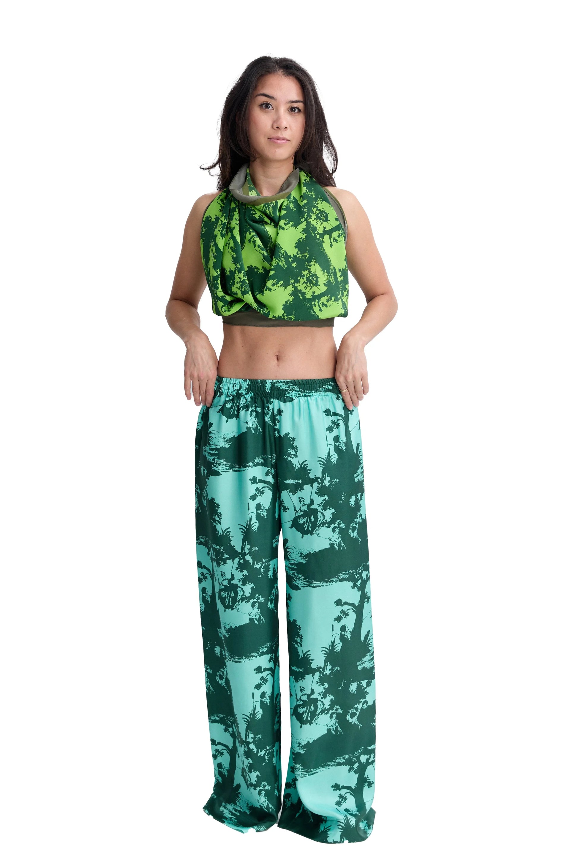 pop toile aqua silk pants