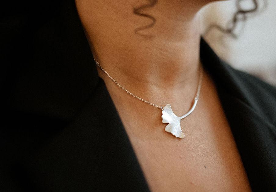 Large Single Ginkgo Necklace
