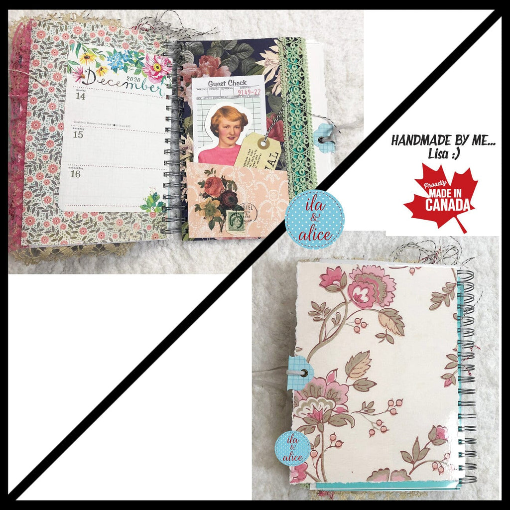 Blue Floral Junk Journal Loaded w Interesting Ephemera- 4