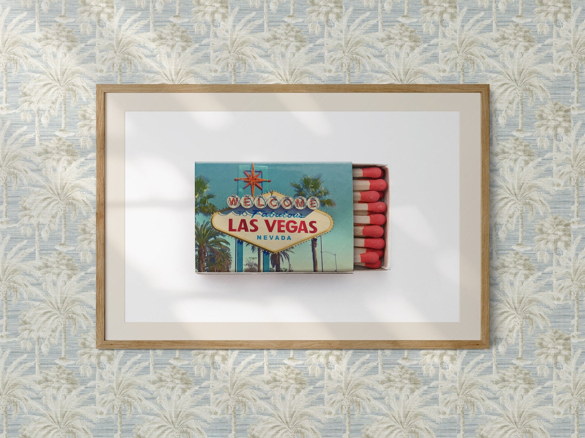 Las Vegas Welcome Sign Matchbox Print – Retro Travel Wall Art Poster
