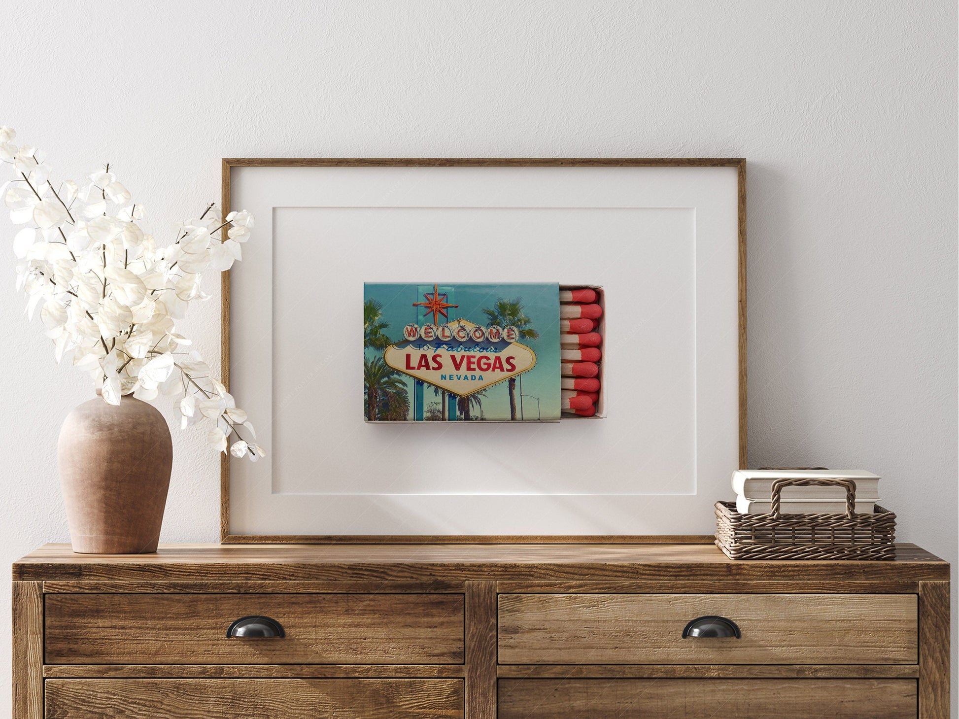 Las Vegas Welcome Sign Matchbox Print – Retro Travel Wall Art Poster