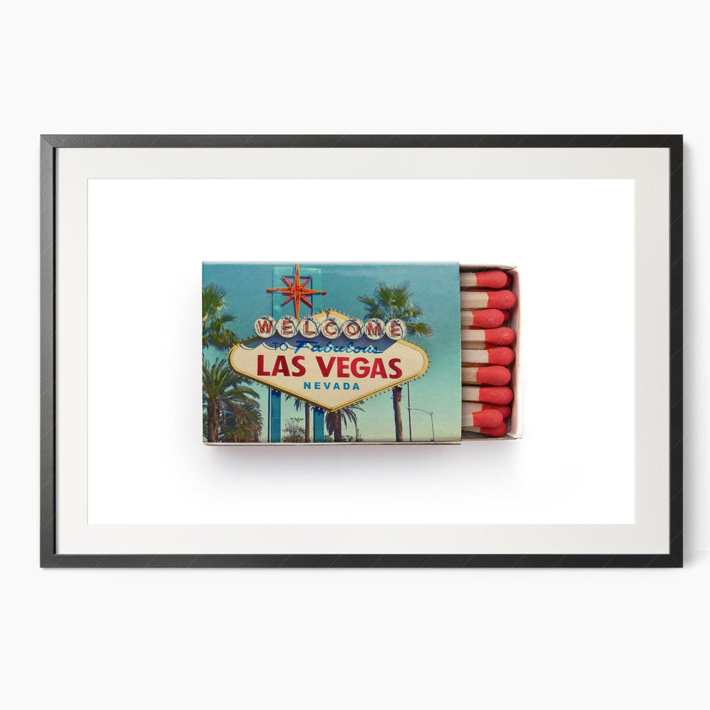 Las Vegas Welcome Sign Matchbox Print – Retro Travel Wall Art Poster
