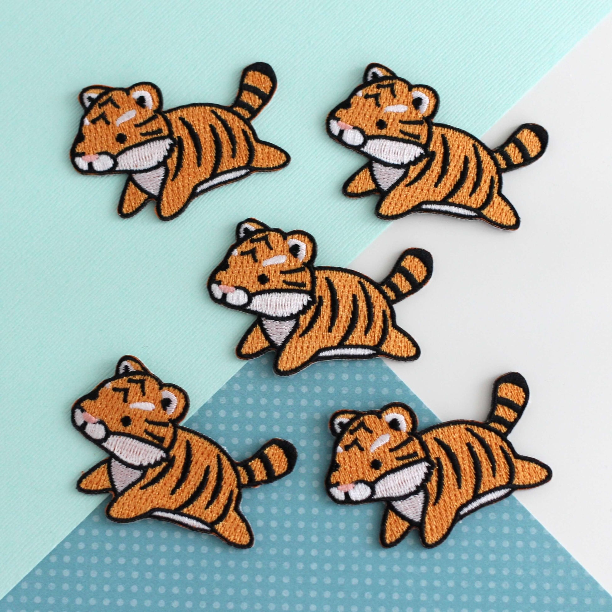 Leaping Tiger Embroidered Iron-On Patch