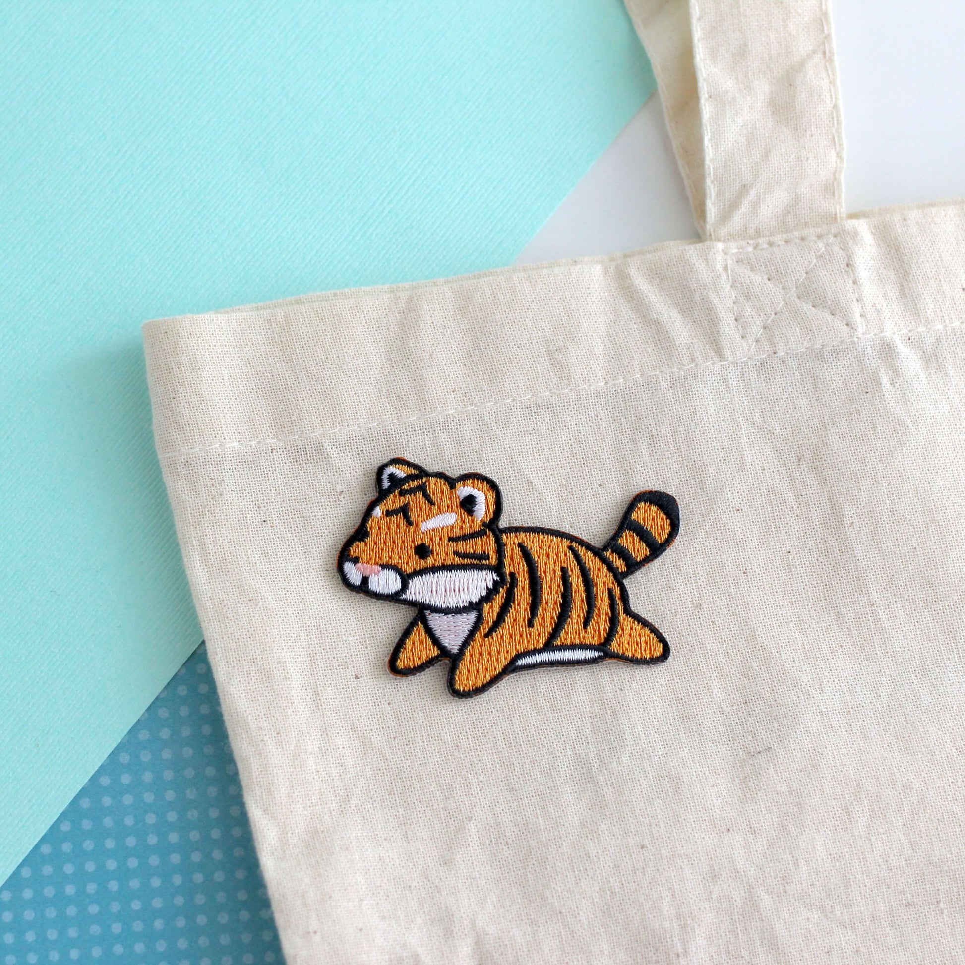 Leaping Tiger Embroidered Iron-On Patch