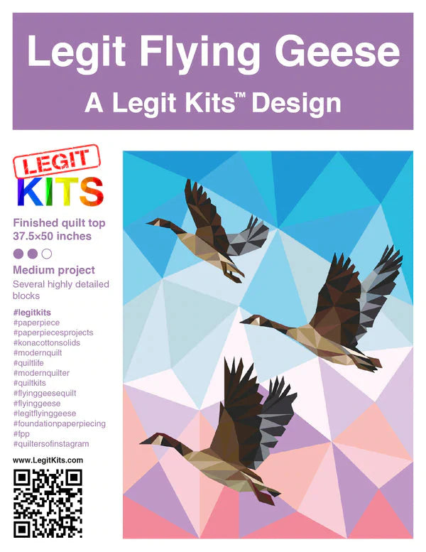 KITS LÉGITIMES, Kit de courtepointe Legit Flying Geese (tissu uniquement)