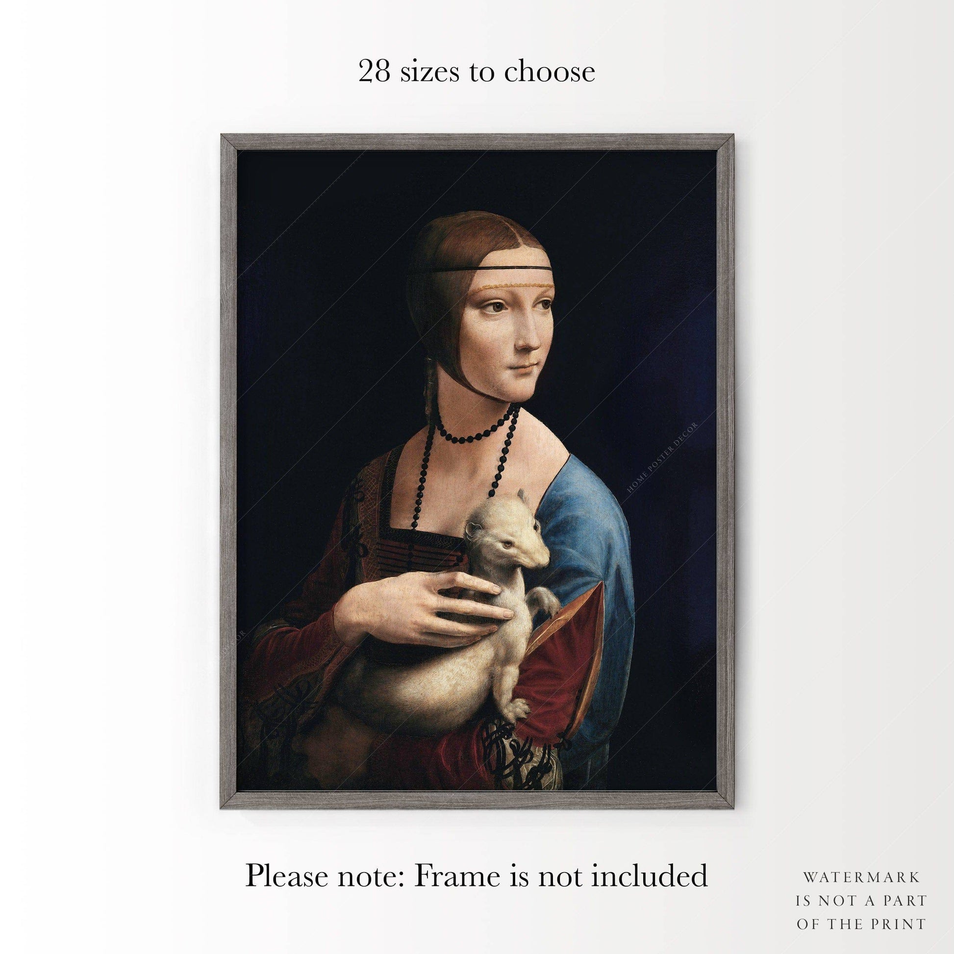 Leonardo da Vinci Lady with an Ermine Print – Renaissance Wall Art