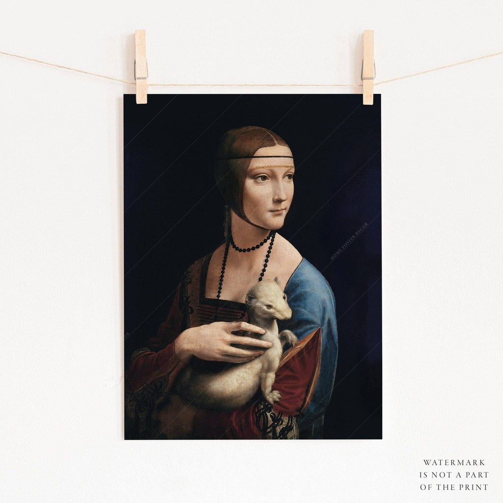 Leonardo da Vinci Lady with an Ermine Print – Renaissance Wall Art