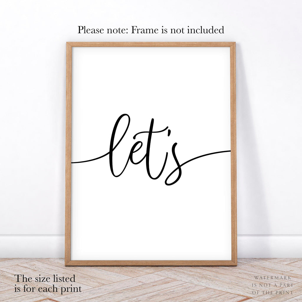 Let's Stay in Bed Set of 3 Prints – Minimalist Bedroom Wall Art