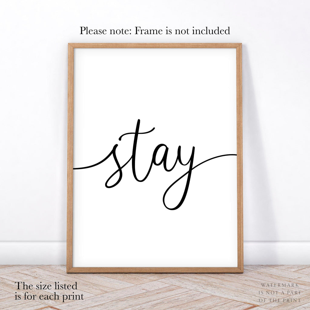 Let's Stay in Bed Set of 3 Prints – Minimalist Bedroom Wall Art