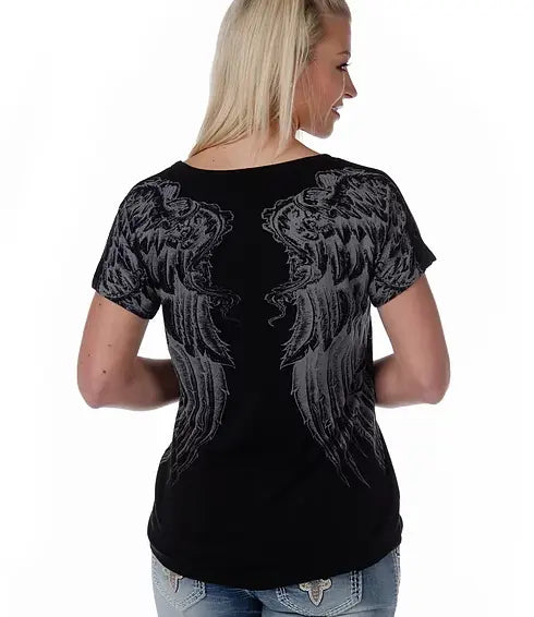 Liberty Wear Women's Cut Out Wings Top