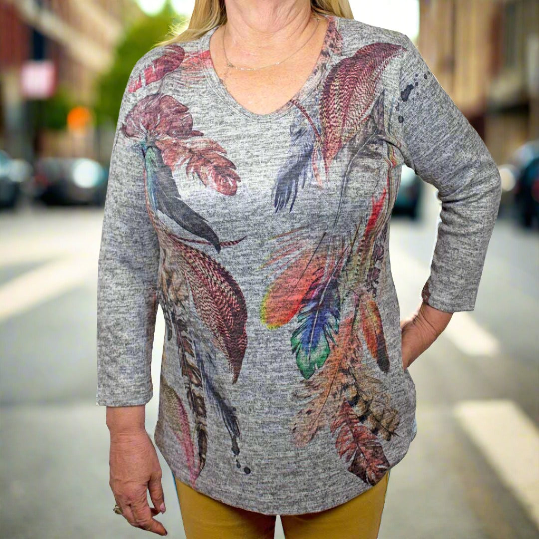 Chemise à manches longues Liberty Wear pour femme, motif caille