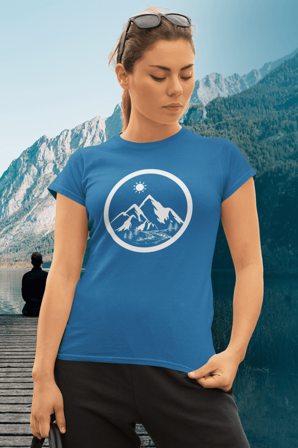T-shirt en coton pour femme « La vie dans les montagnes »