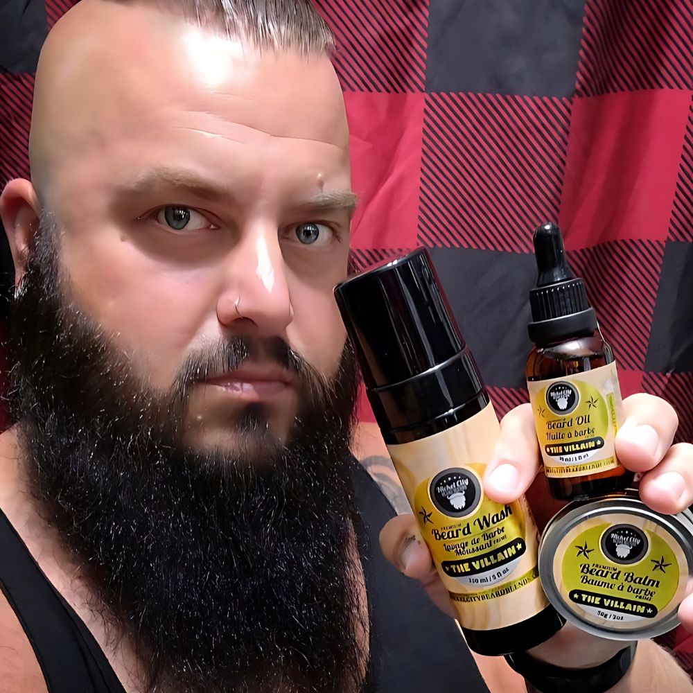 Beard Boss Trinity Bundle – The Professor (3-Piece Beard Care Set: Oil, Balm, Shampoo) | Crisp Cedarwood, Smooth Vanilla & Sweet Cigar Undertone | Dr. Chris Schneider Collaboration