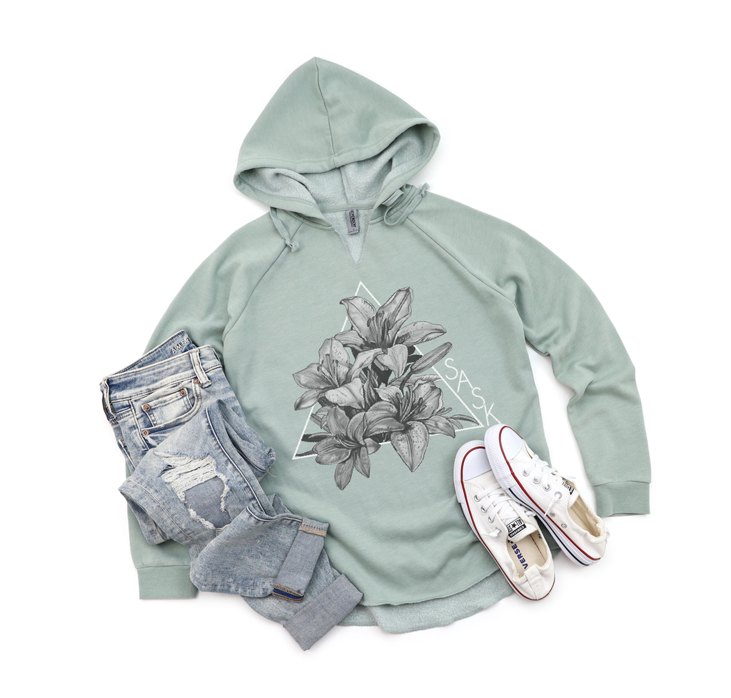 Lily Triangle B/W Premium Women's Bunnyhug | Saskatchewan Clothing