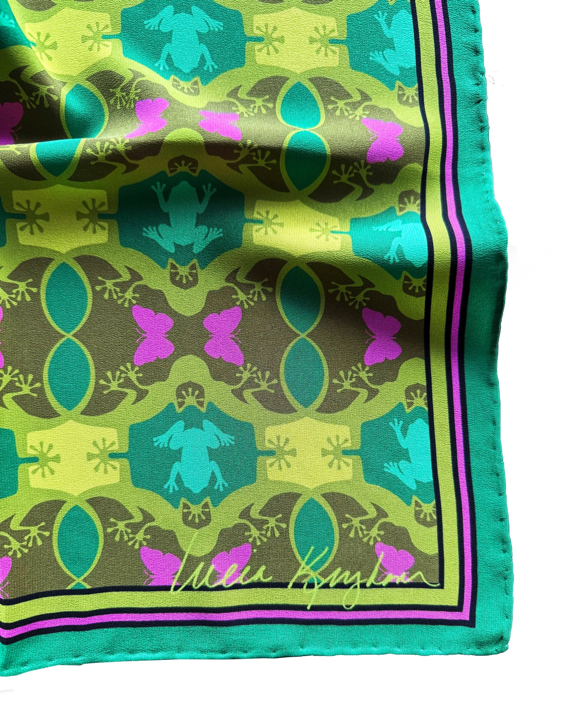 lizard lounge emerald silk scarf