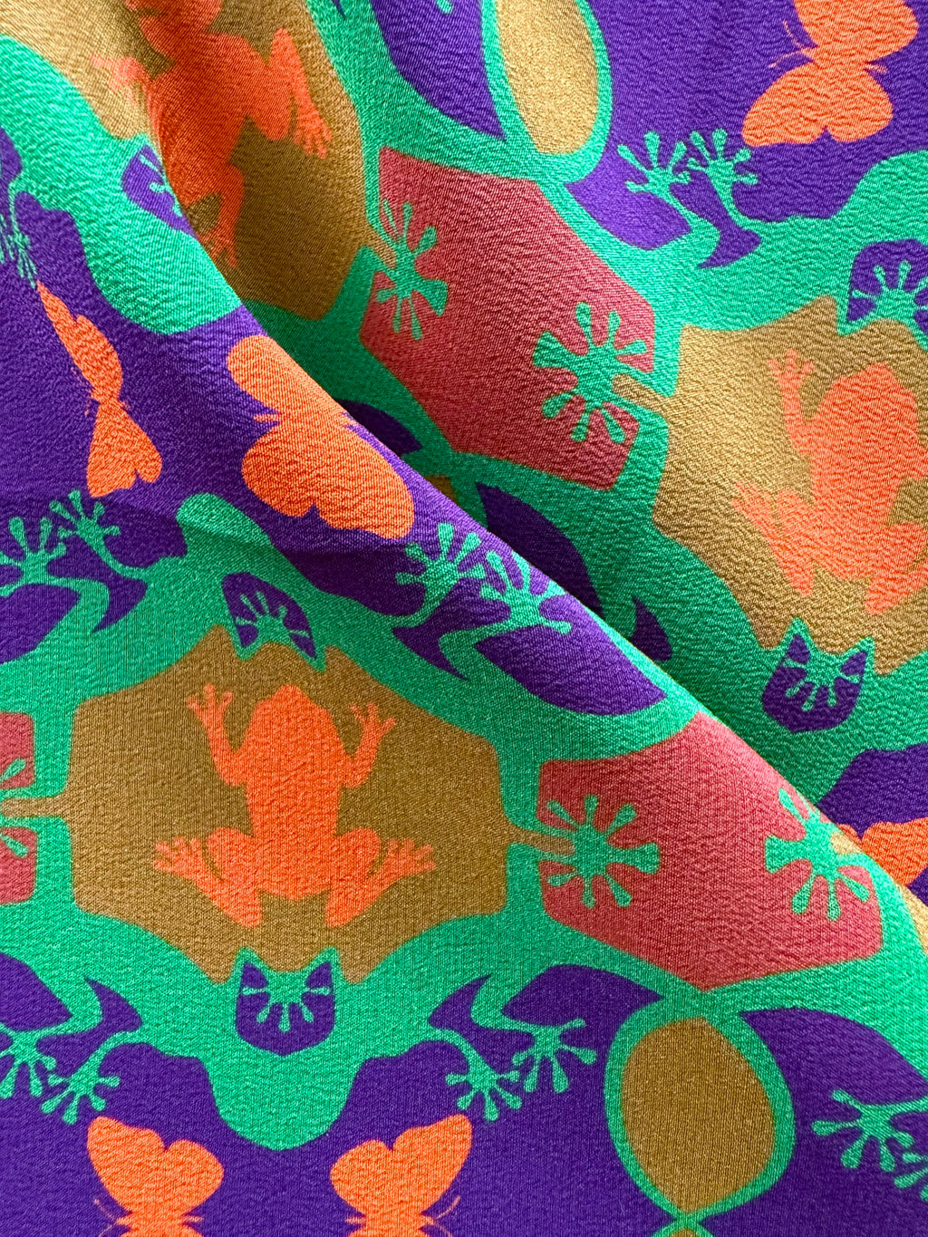 lizard lounge gold silk scarf