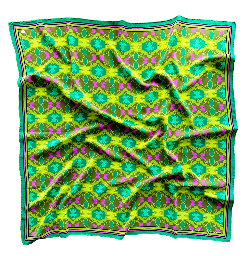 lizard lounge emerald silk scarf