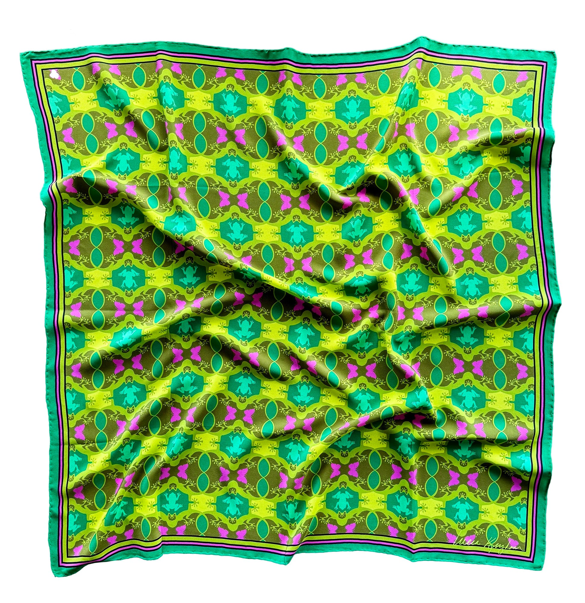 lizard lounge emerald silk scarf