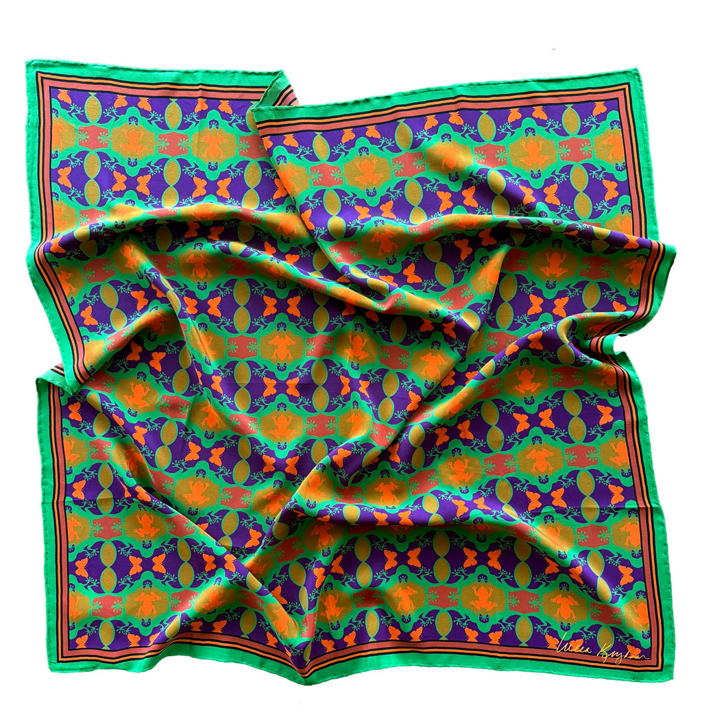 lizard lounge gold silk scarf