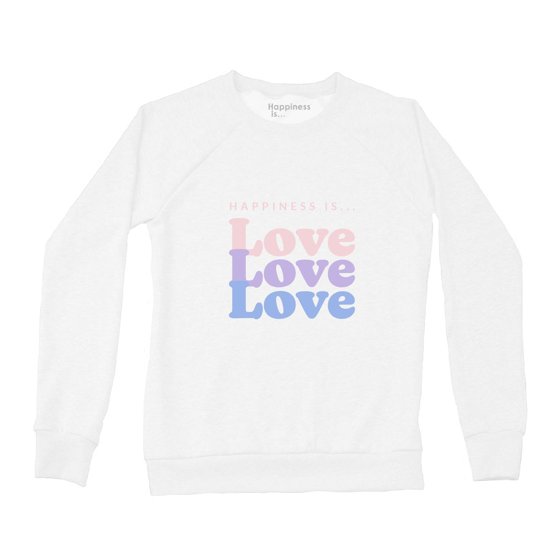 Women's Love Love Love Crew Sweatshirt, White