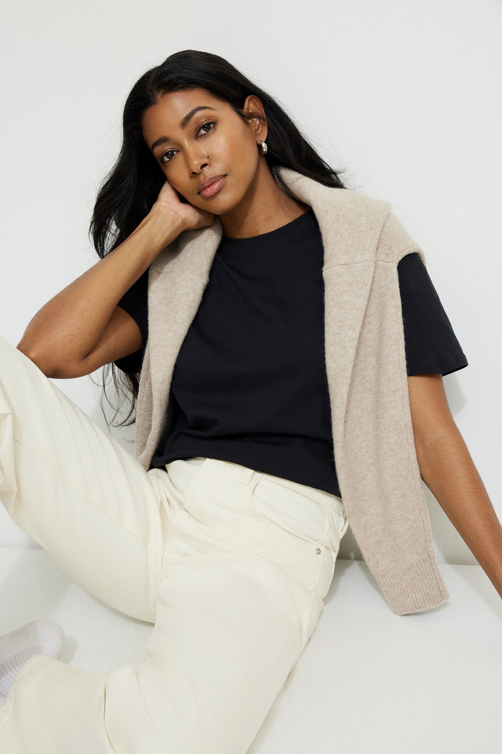 T-shirt ras du cou en coton facile à porter