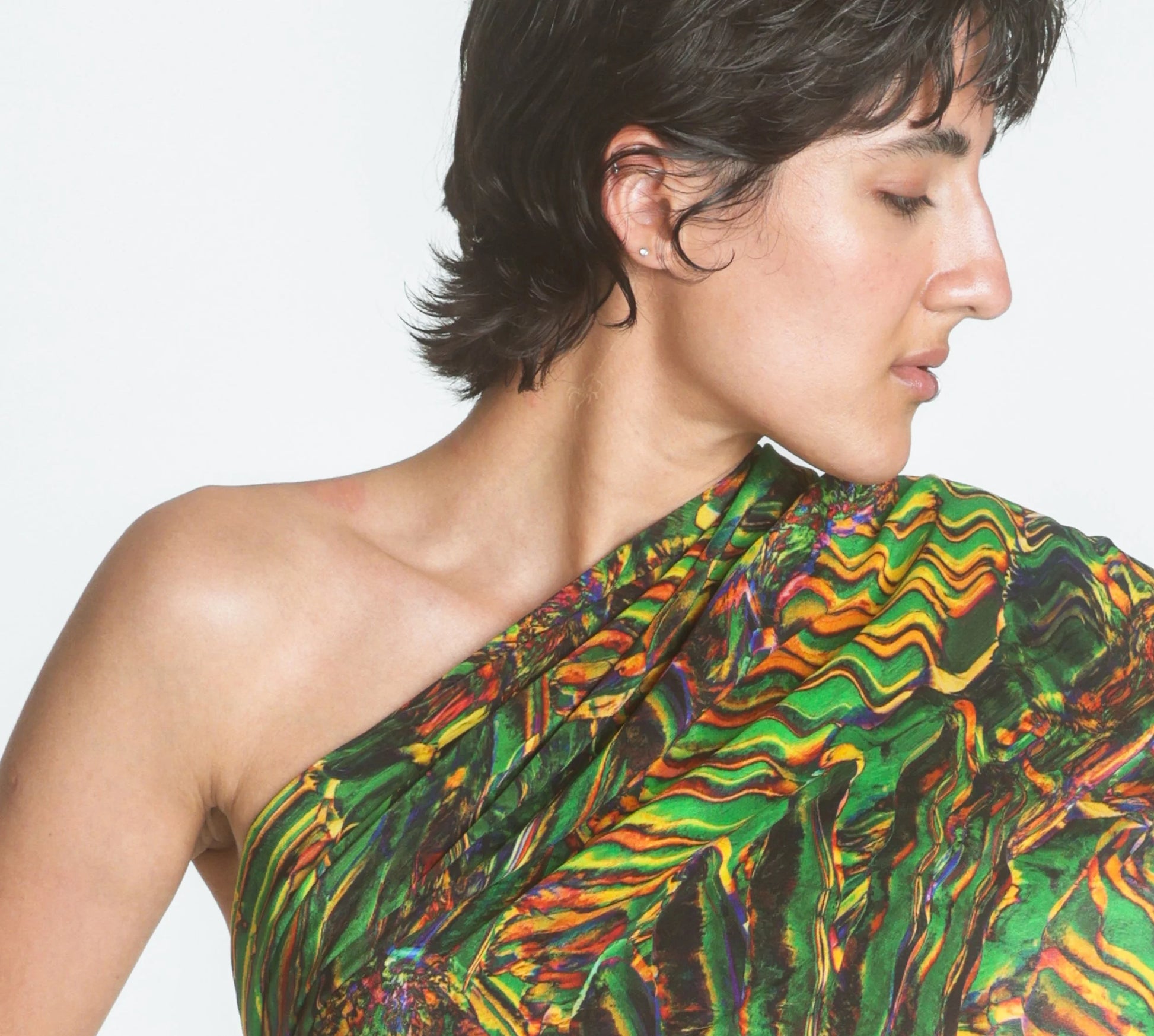 tropical pigeon wing silk scarf