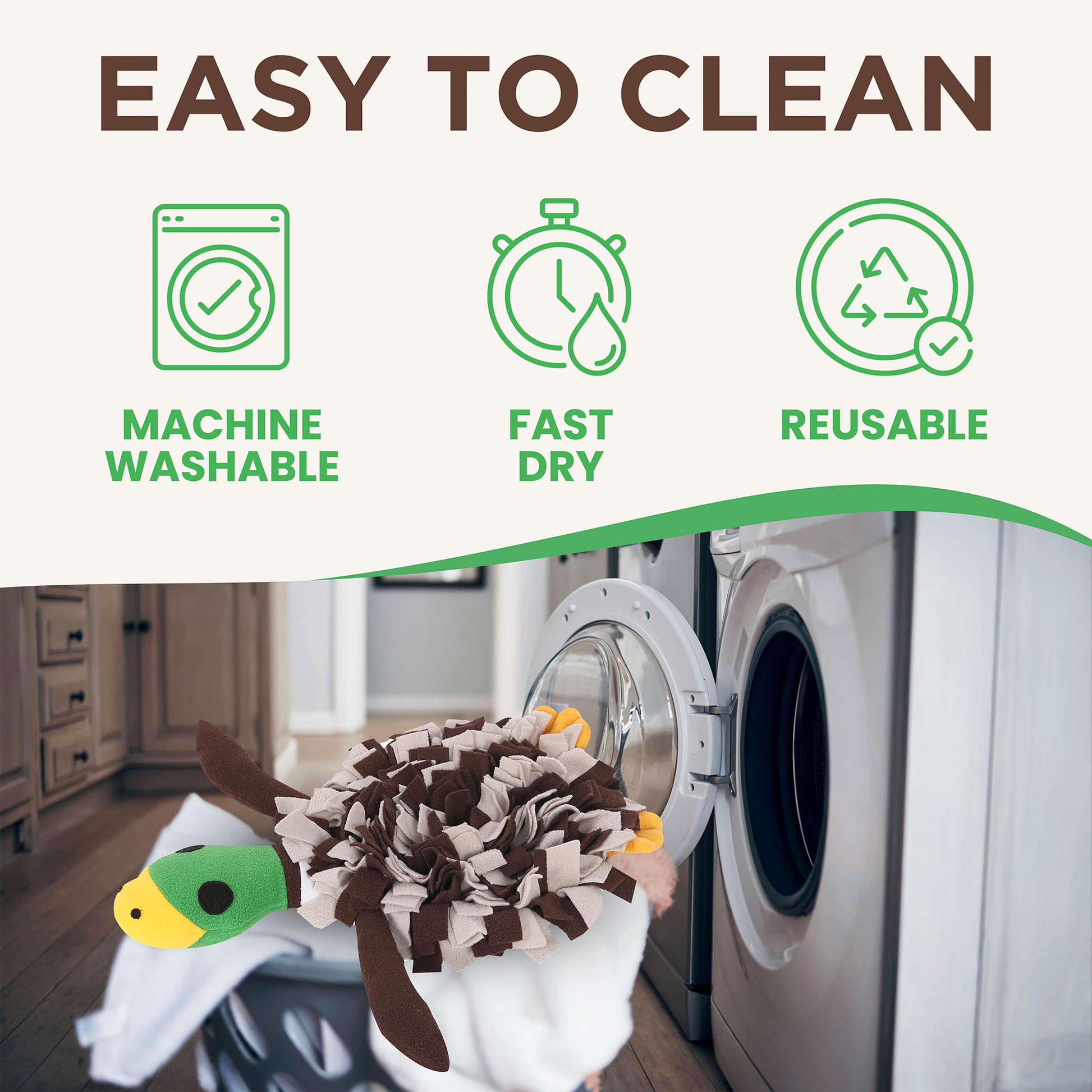 Tapis à renifler pour chiens Squeaky Duck – Jouet 2 en 1 et divertissement de recherche de nourriture