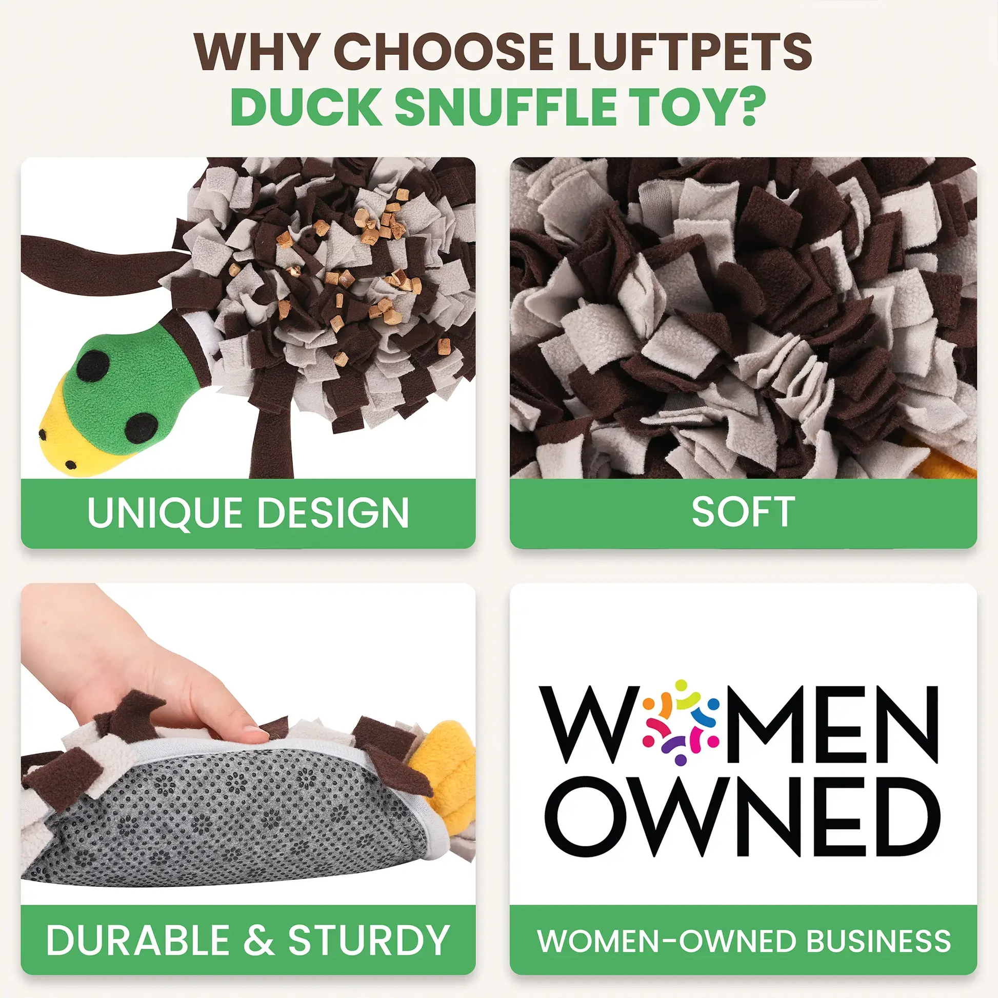 Squeaky Duck Snuffle Mat for Dogs – 2-in-1 Toy & Foraging Fun