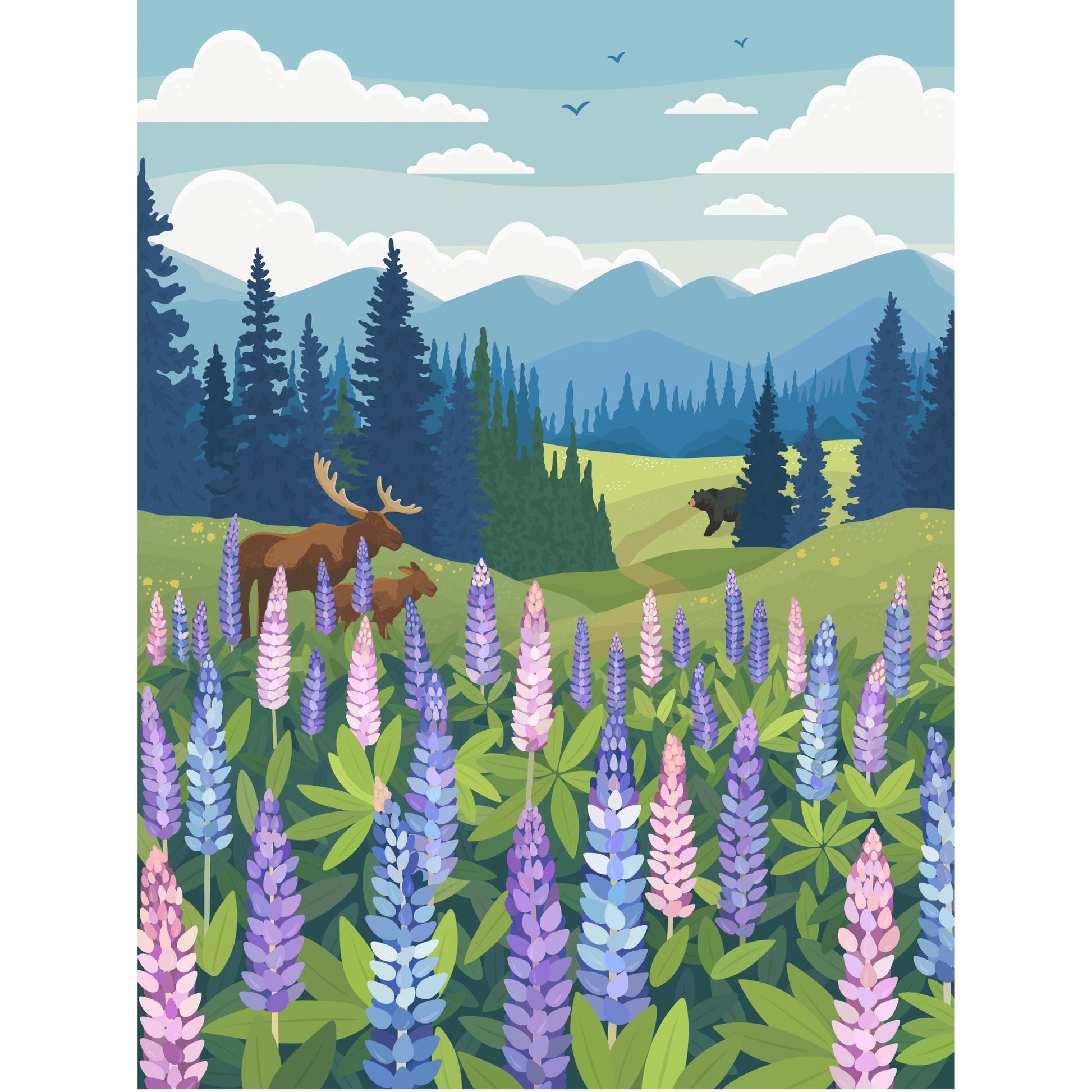 Lupines Meadow | 1000-Piece Puzzle for Adults | Designed in Canada by Diana Pinnell