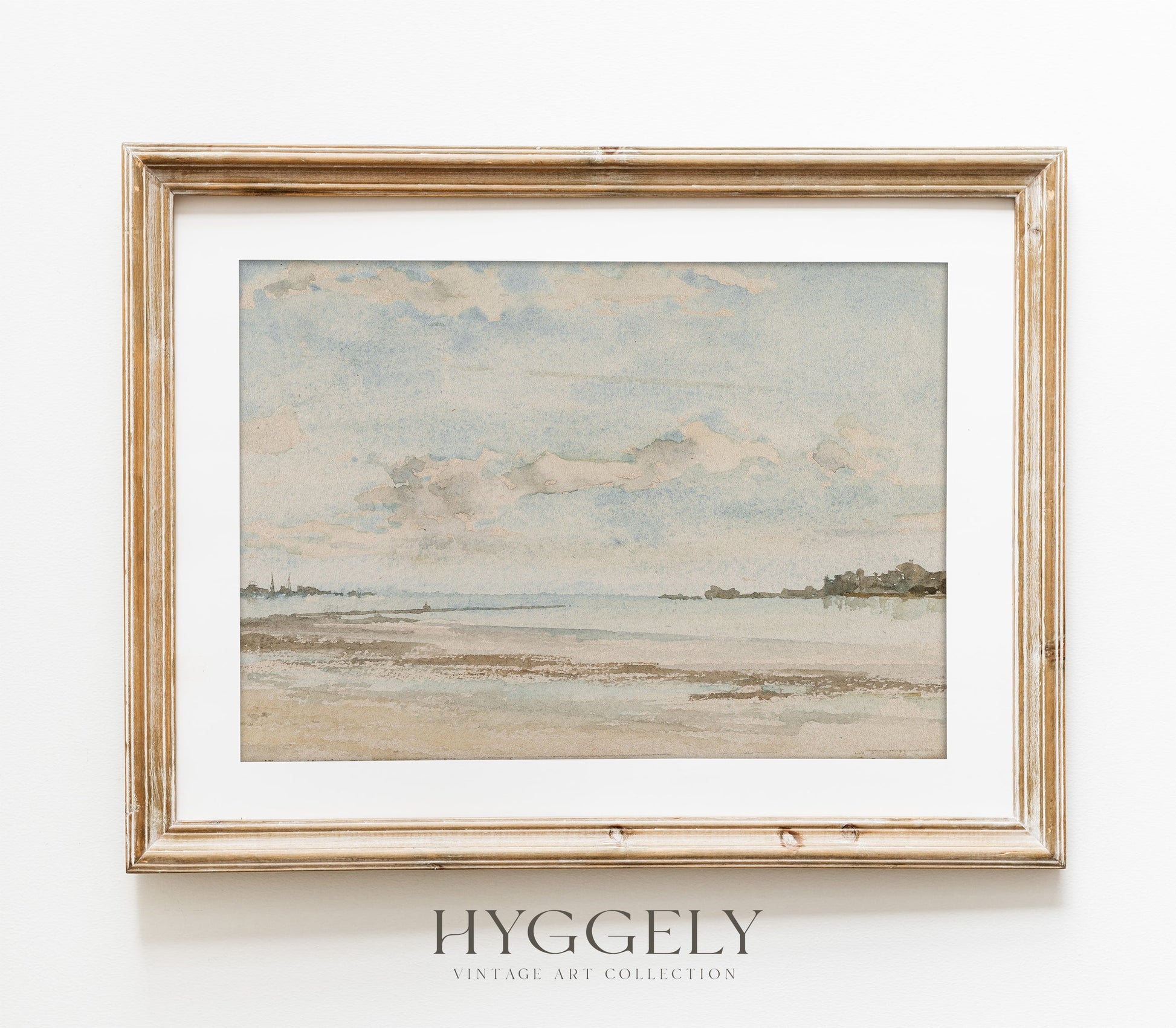 Estampe vintage de paysage côtier L0109