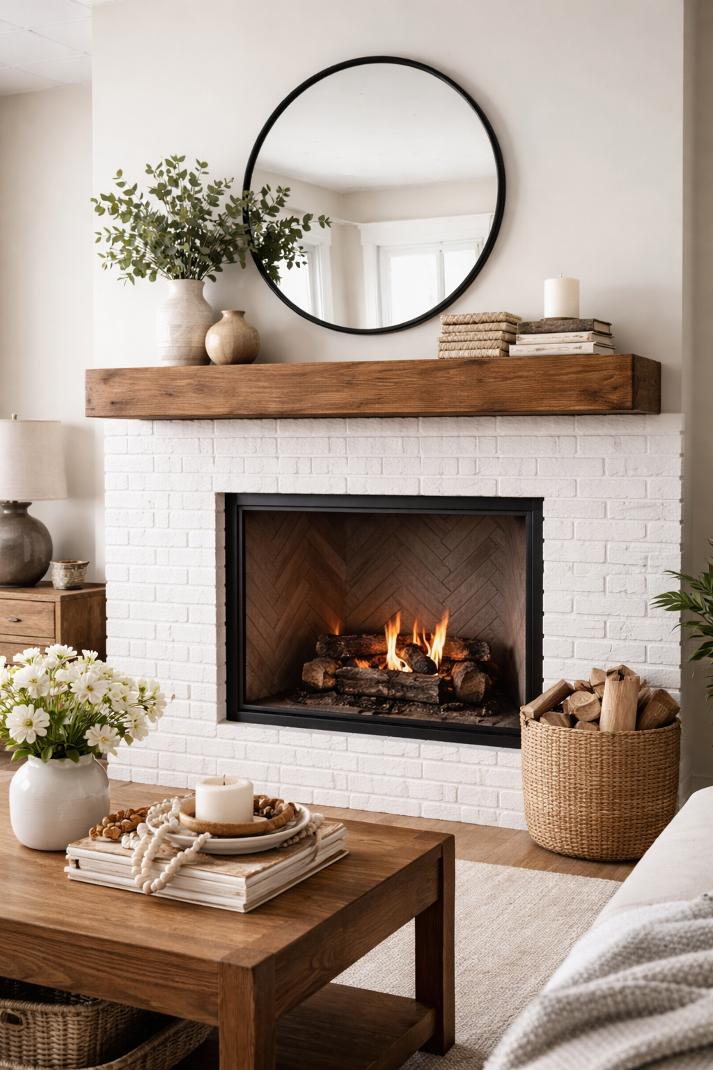 Wooden mantle