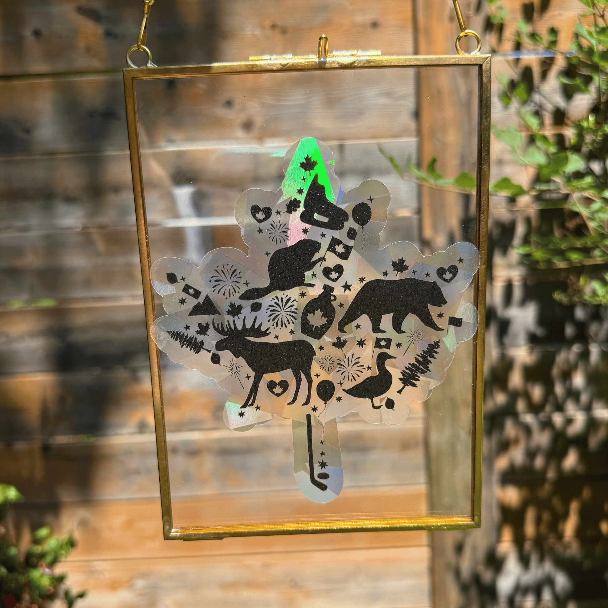 Maple Leaf Suncatcher Sticker