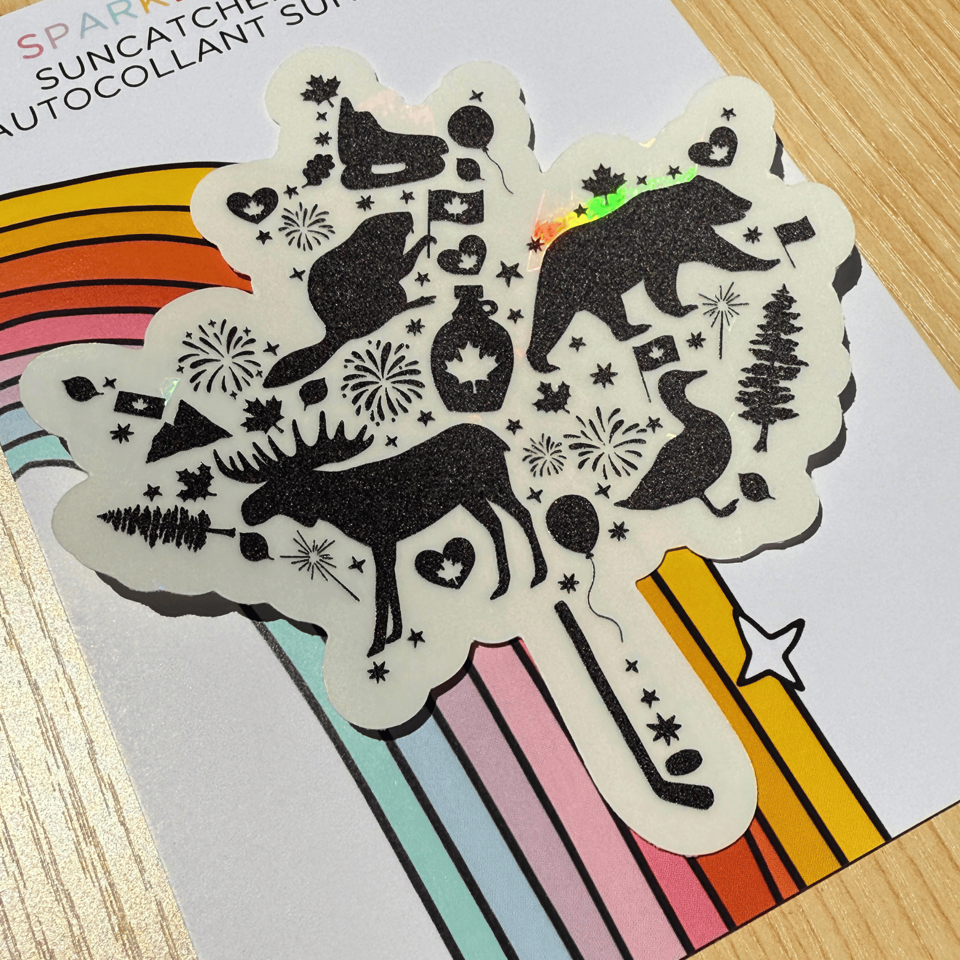 Maple Leaf Suncatcher Sticker
