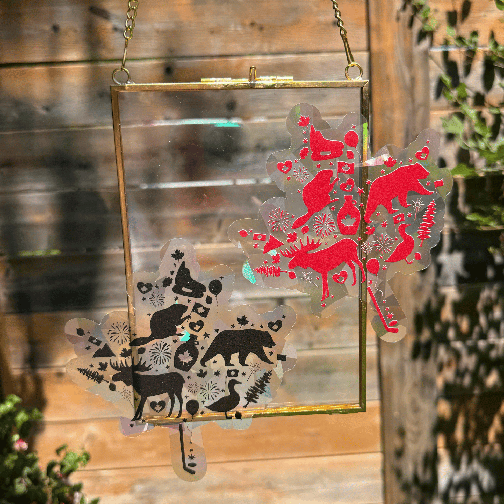Maple Leaf Suncatcher Sticker