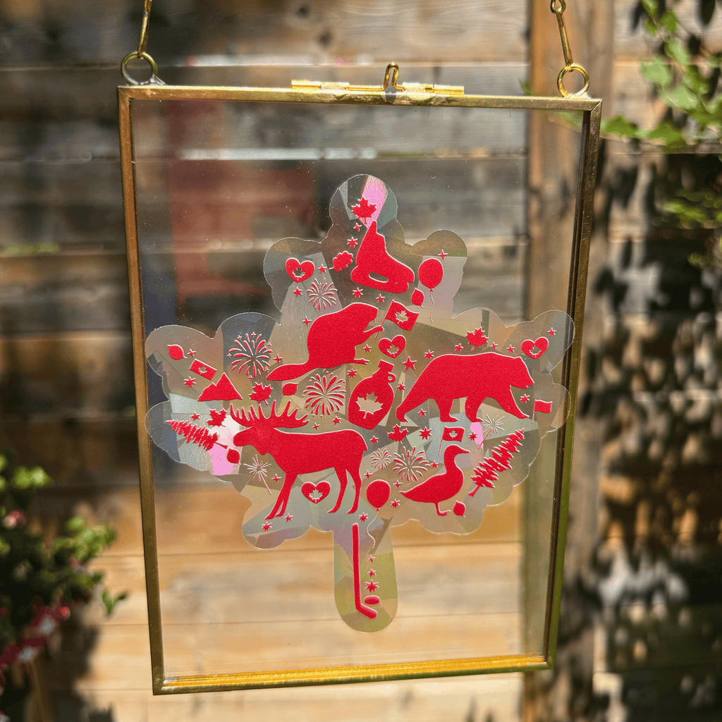 Maple Leaf Suncatcher Sticker