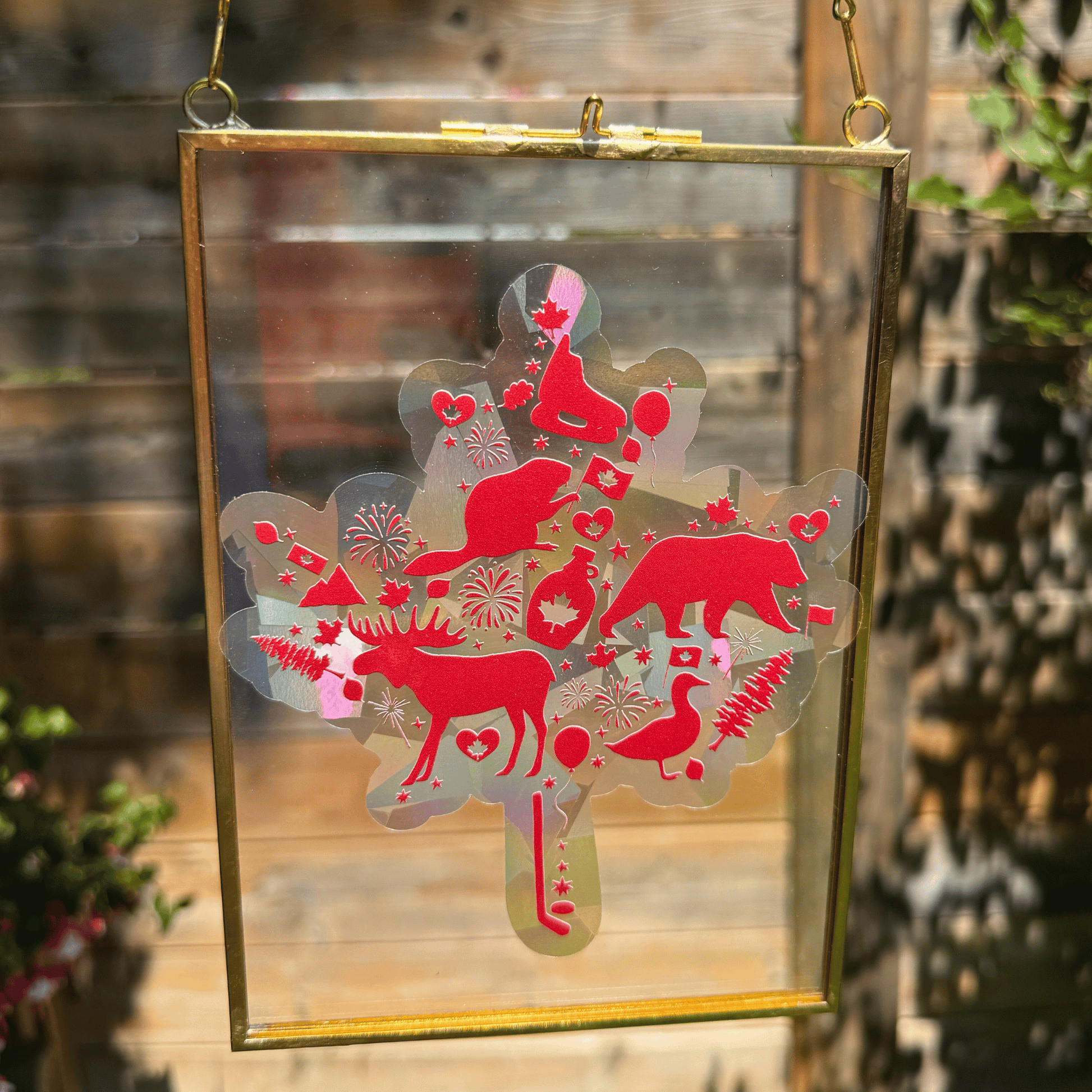 Maple Leaf Suncatcher Sticker