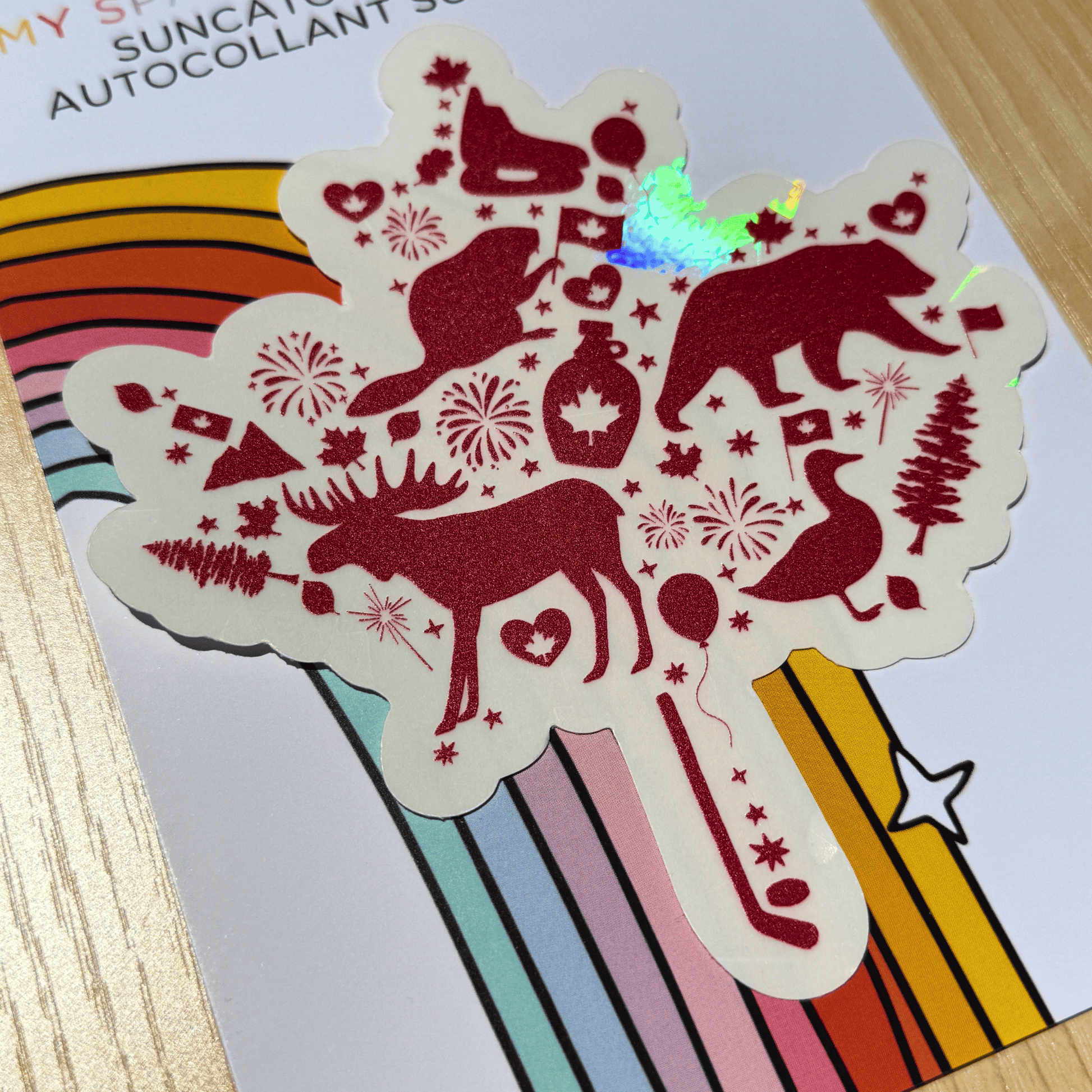 Maple Leaf Suncatcher Sticker