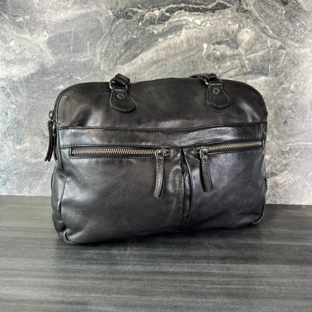 Sac à main en cuir MET avec double poignée et poches avant zippées