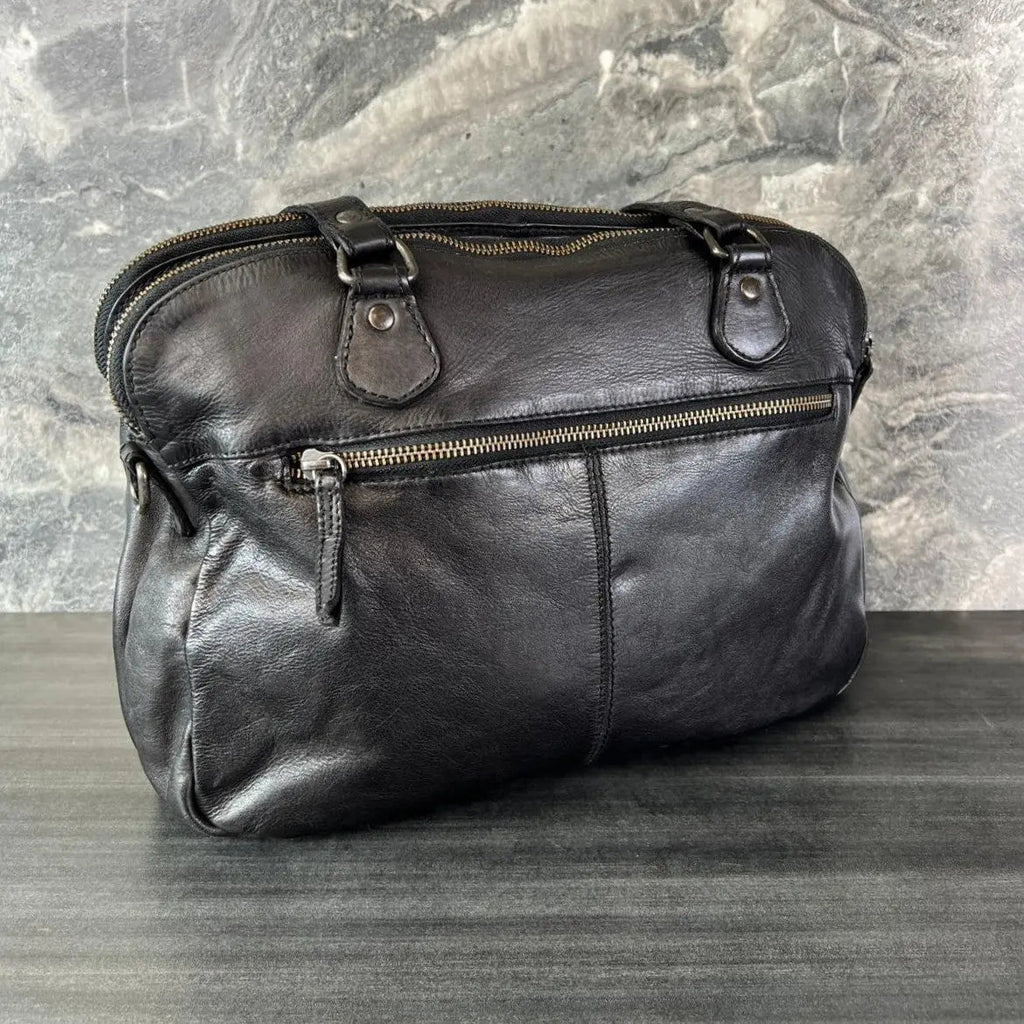Sac à main en cuir MET avec double poignée et poches avant zippées