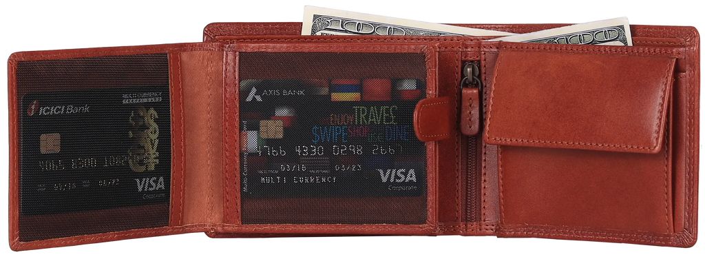 Portefeuille en cuir MET avec poche à monnaie