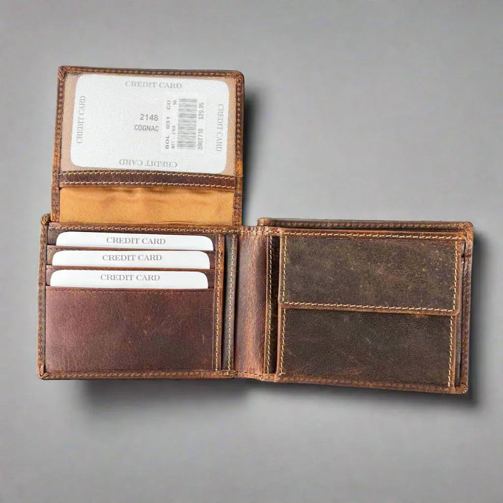 MET Men's Leather Wallet with Coin Pocket