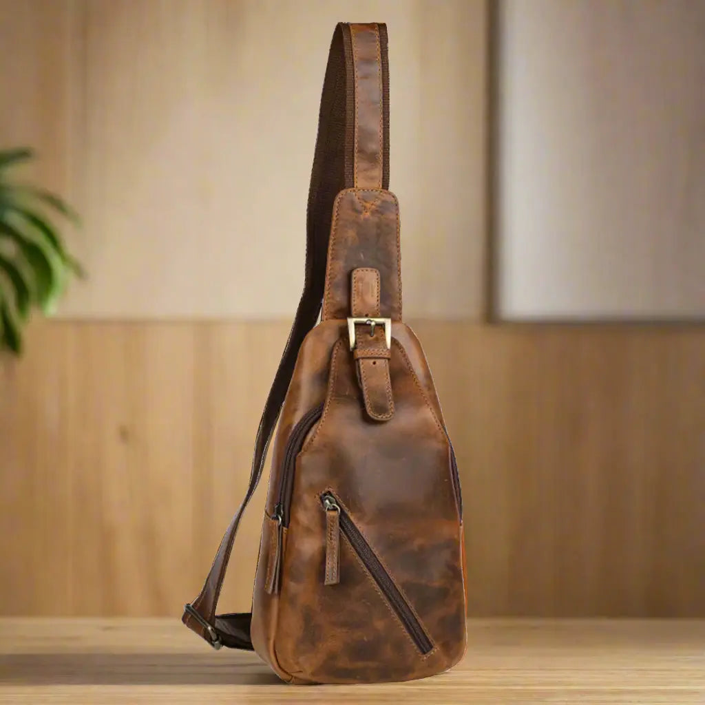 Sac à dos bandoulière en cuir MET