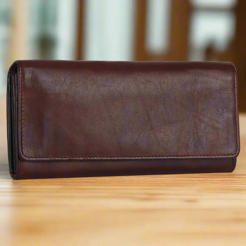 Pochette portefeuille en cuir bicolore pour femme MET