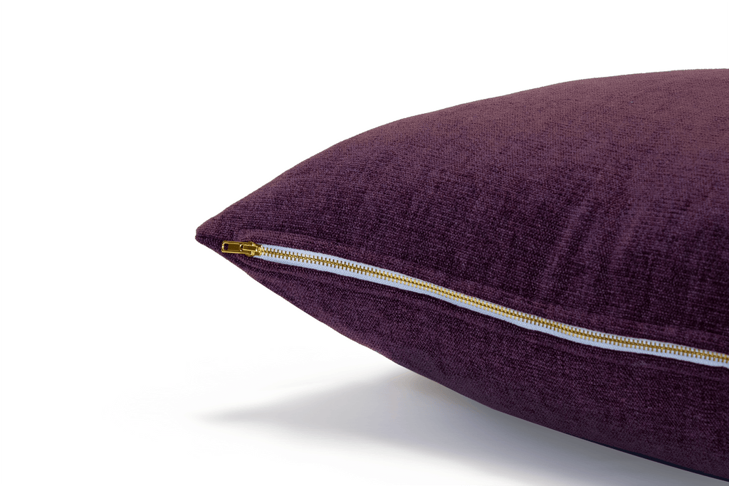 Housse de coussin en chenille Merlot