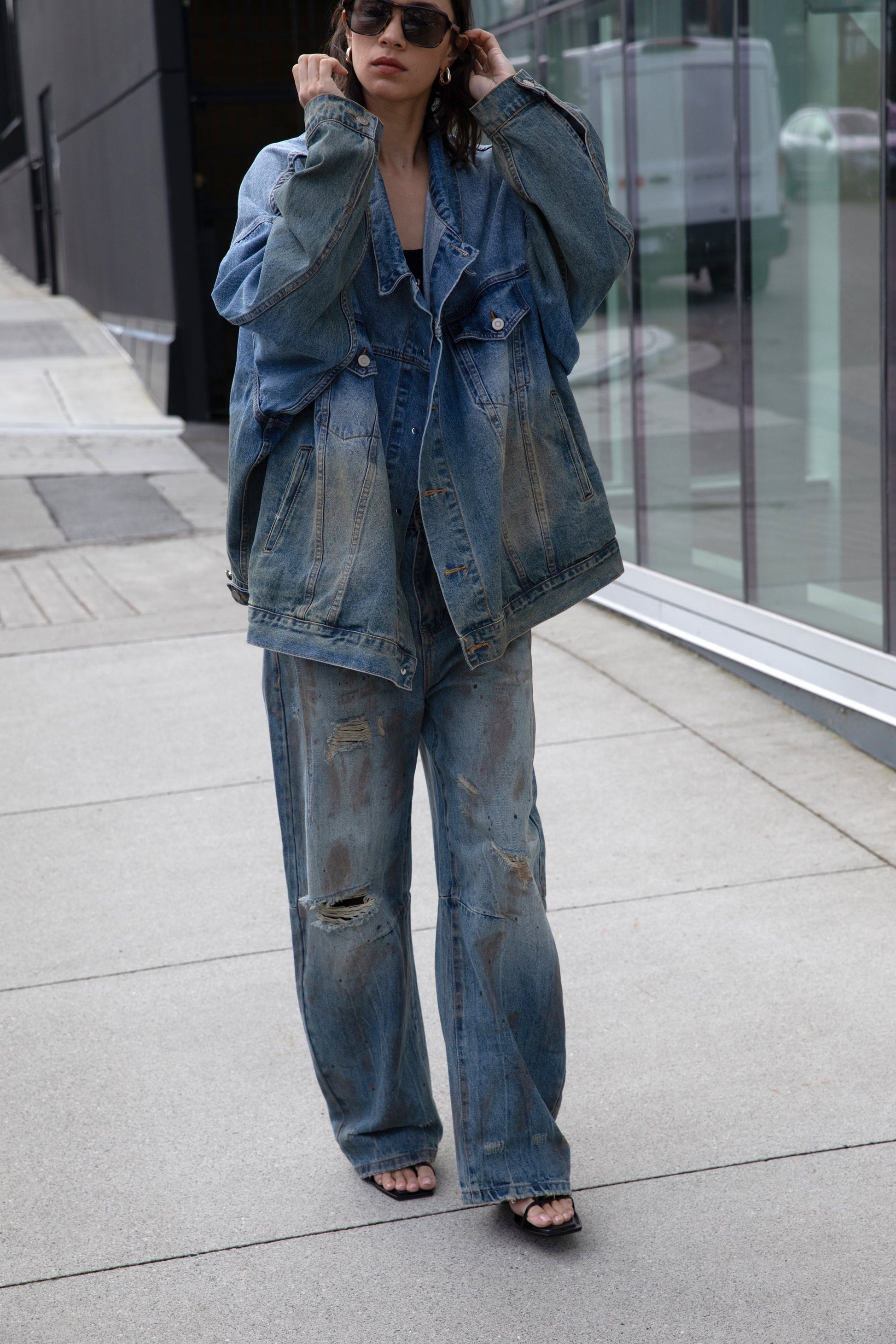 VESTE EN JEAN VINTAGE OVERSIZE