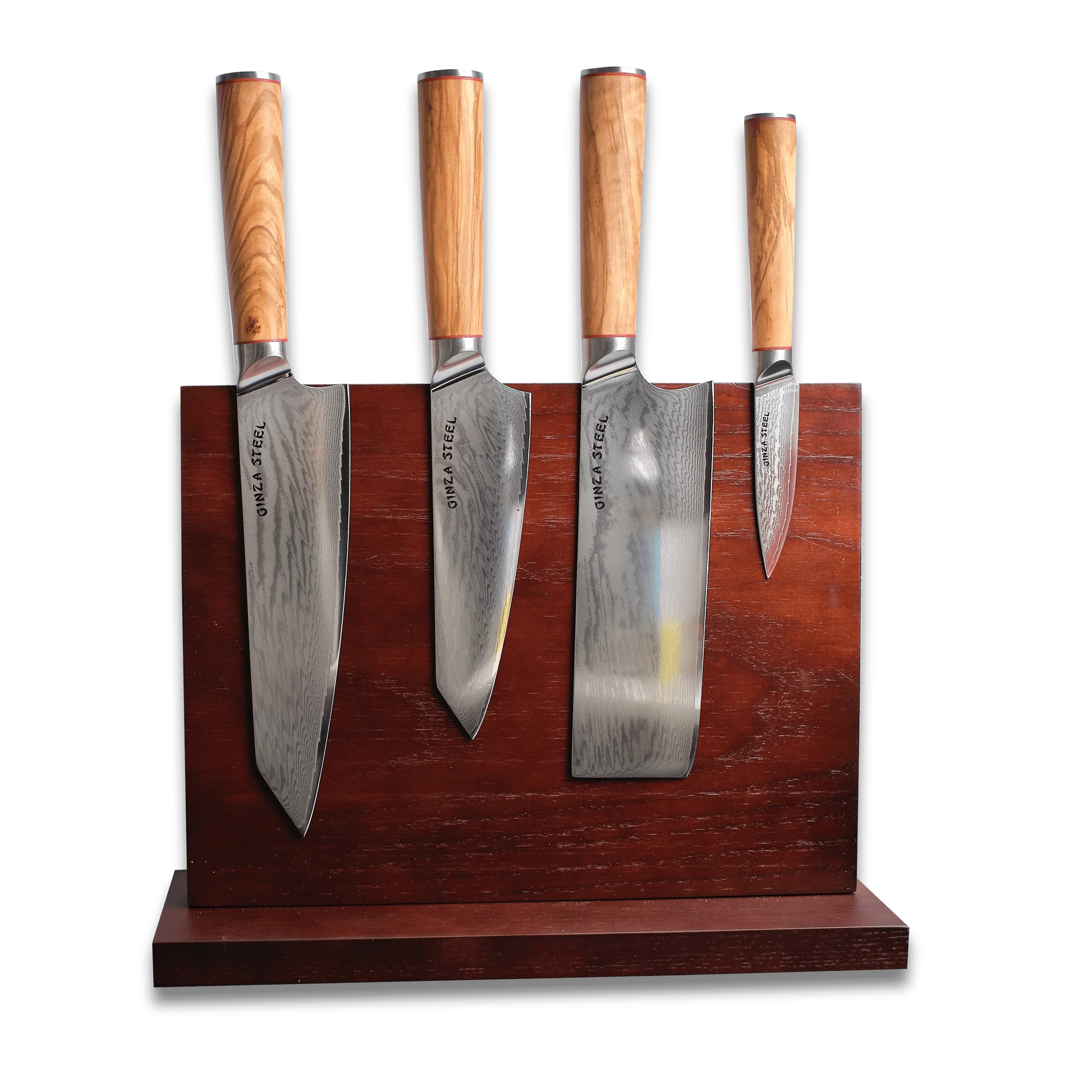 MIA FIVE | Essential 5 pcs Knife set | 4 Knives with Magnetic Wood Block