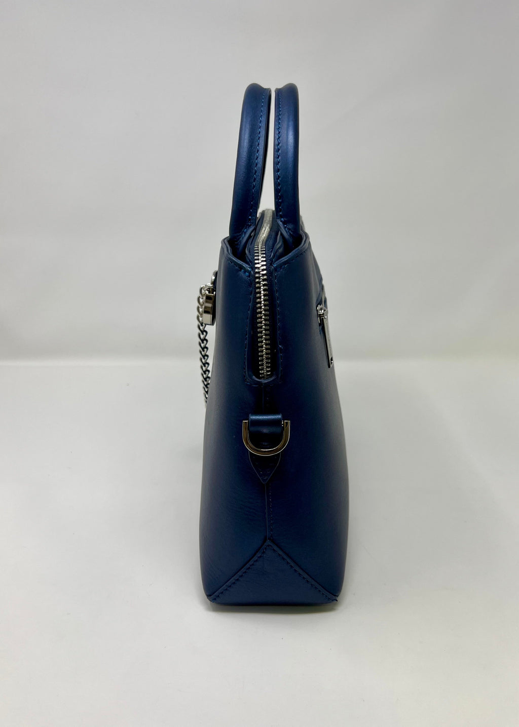Navy Blue Leather Handbag | Miranda