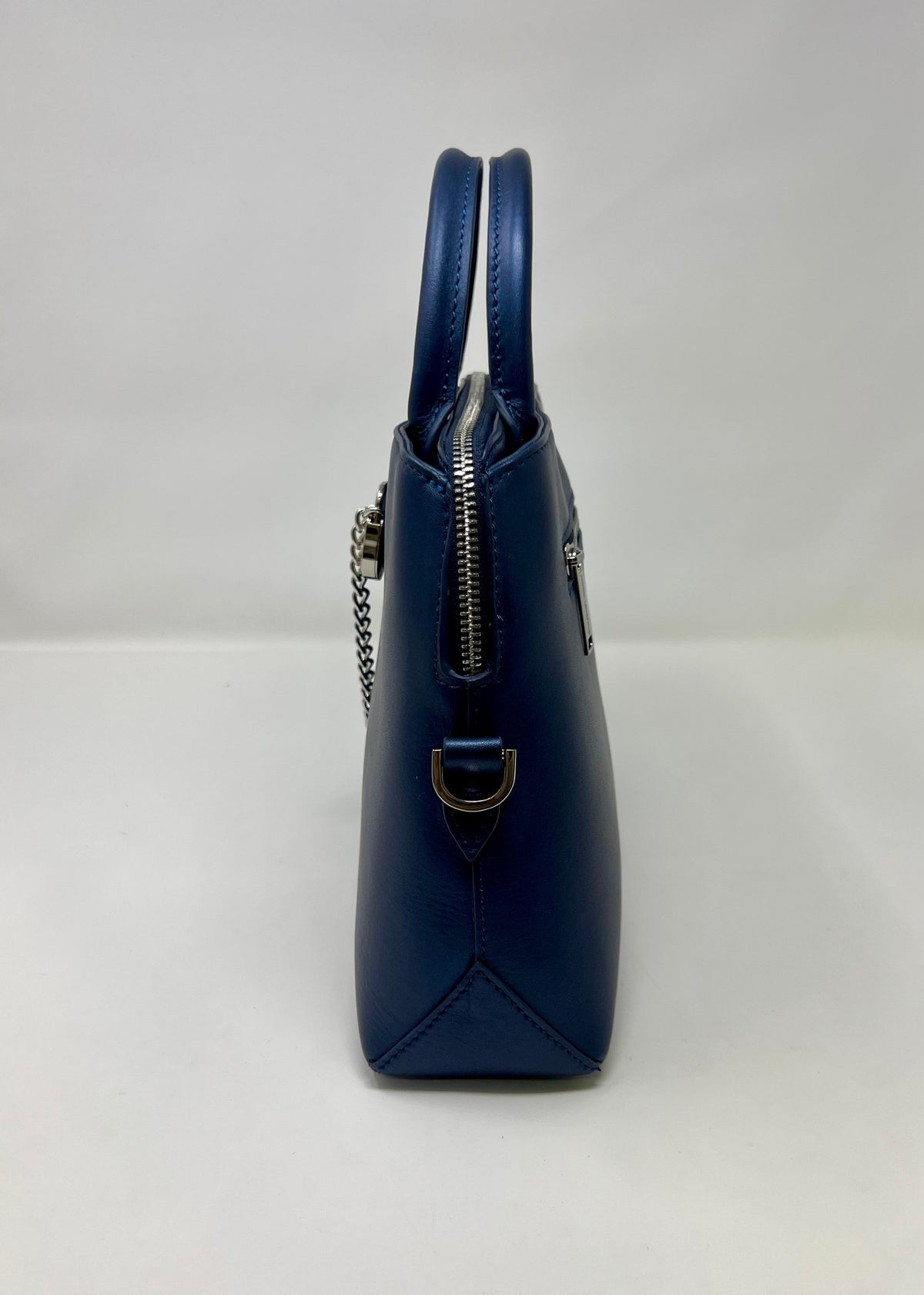 Navy Blue Leather Handbag | Miranda